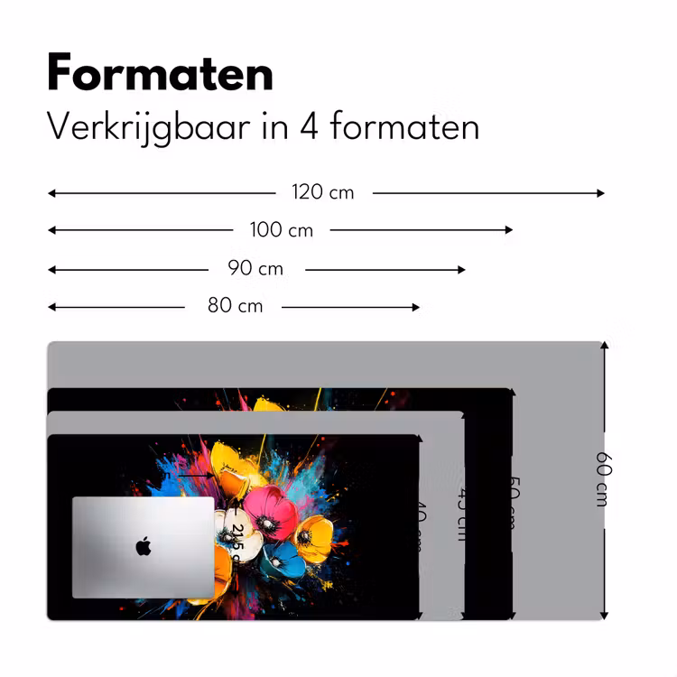 Bureau onderlegger - Bloemen - Kleurrijk - Graffiti - Modern - Boeket — 7