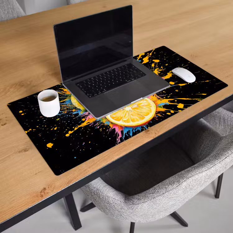 Bureau onderlegger - Citroen - Graffiti - Kleurrijk - Verf - Modern — 2