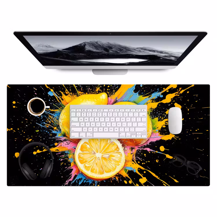 Bureau onderlegger - Citroen - Graffiti - Kleurrijk - Verf - Modern — 3