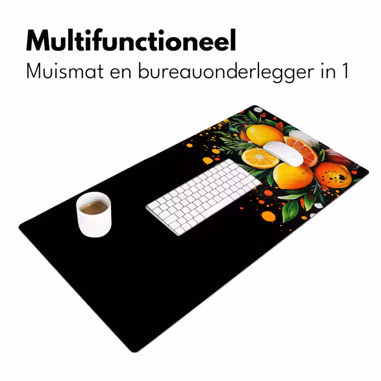 Bureau onderlegger - Citroenen - Zwart - Kruiden - Graffiti - Verf — 6