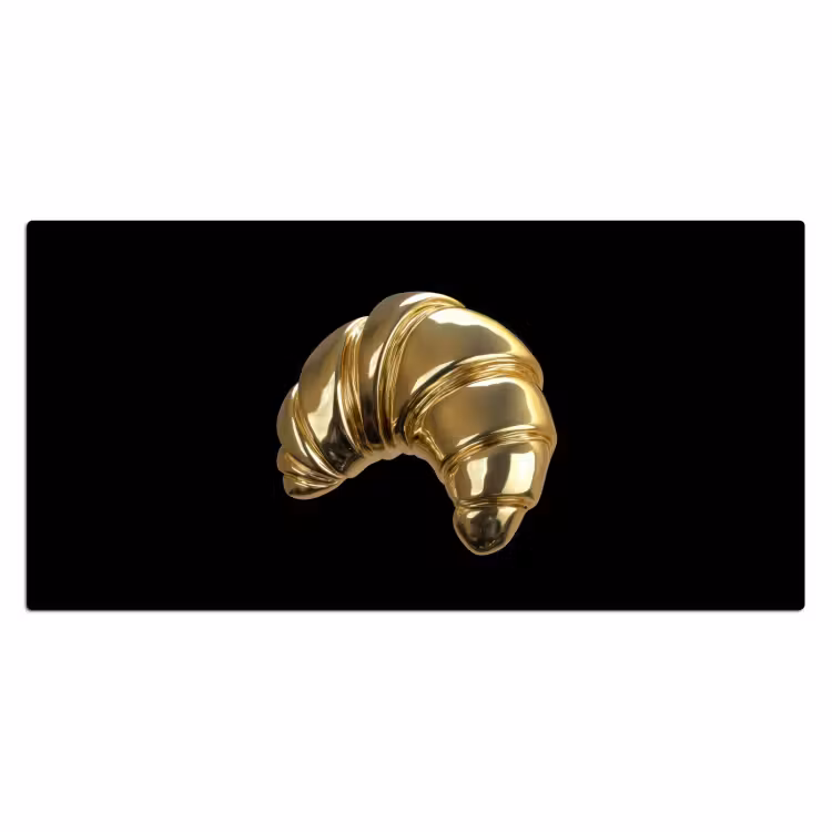Bureau onderlegger - Croissant - Brood - Goud - Zwart — 1