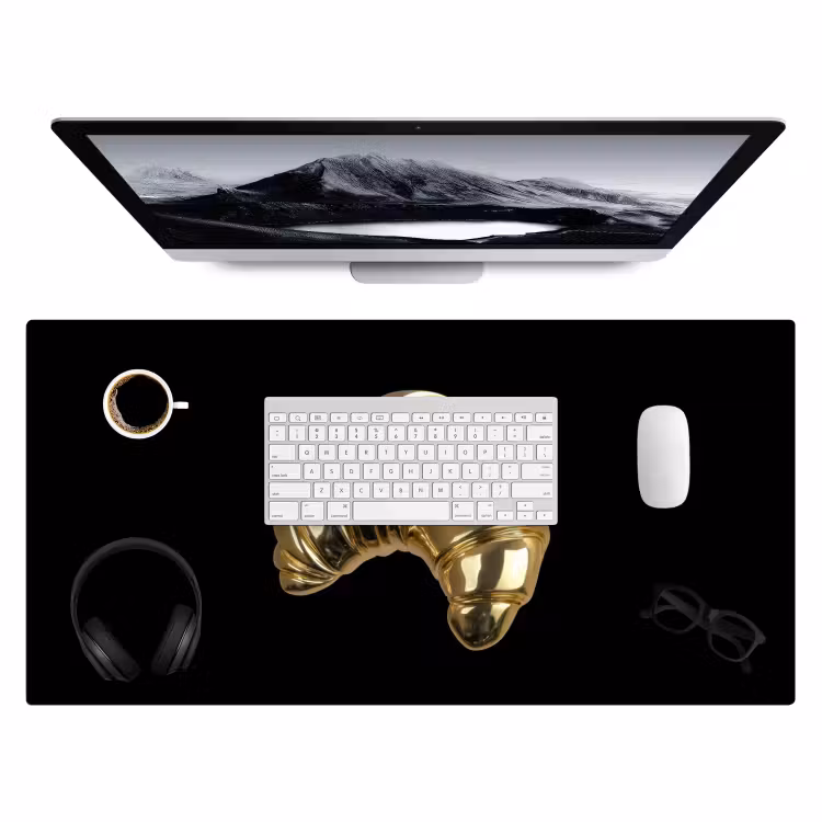 Bureau onderlegger - Croissant - Brood - Goud - Zwart — 3