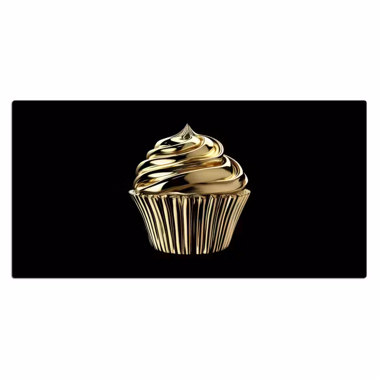 Bureau onderlegger - Cupcake - Eten - Goud - Zwart — 1