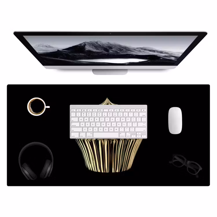 Bureau onderlegger - Cupcake - Eten - Goud - Zwart — 3