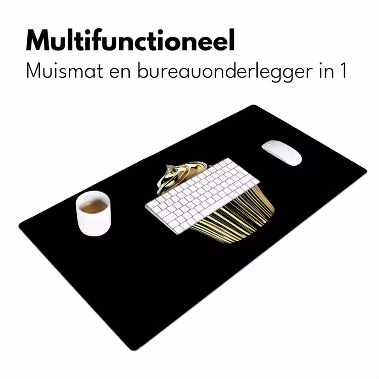 Bureau onderlegger - Cupcake - Eten - Goud - Zwart — 6