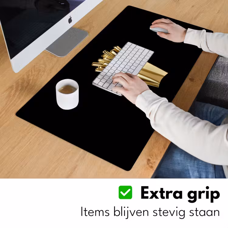 Bureau onderlegger - Friet - Goud - Chrome - Eten — 5