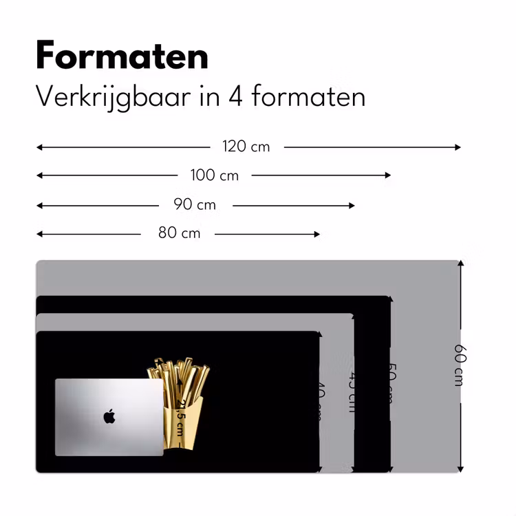 Bureau onderlegger - Friet - Goud - Chrome - Eten — 7