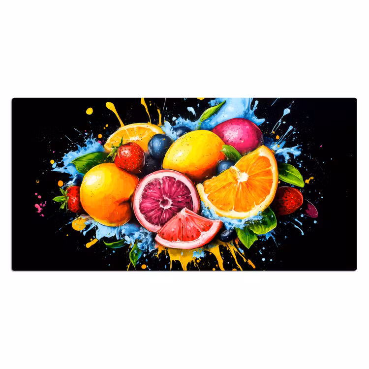 Bureau onderlegger - Fruit - Graffiti - Kleurrijk - Sinaasappel - Aardbei - Abstract — 1