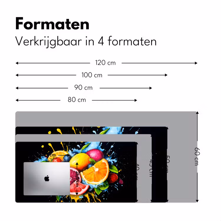 Bureau onderlegger - Fruit - Graffiti - Kleurrijk - Sinaasappel - Aardbei - Abstract — 7