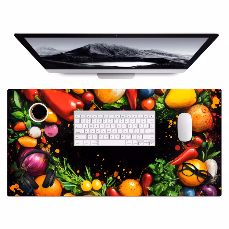Bureau onderlegger - Groente - Graffiti - Kleurrijk - Koken - Abstract — 3