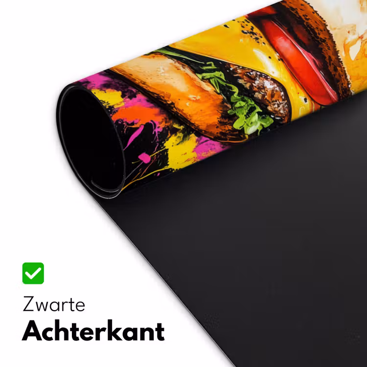 Bureau onderlegger - Hamburger - Graffiti - Verf - Kleurrijk - Eten - Abstract — 4