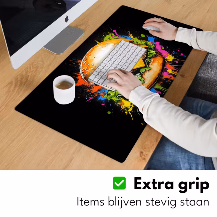 Bureau onderlegger - Hamburger - Graffiti - Verf - Kleurrijk - Eten - Abstract — 5
