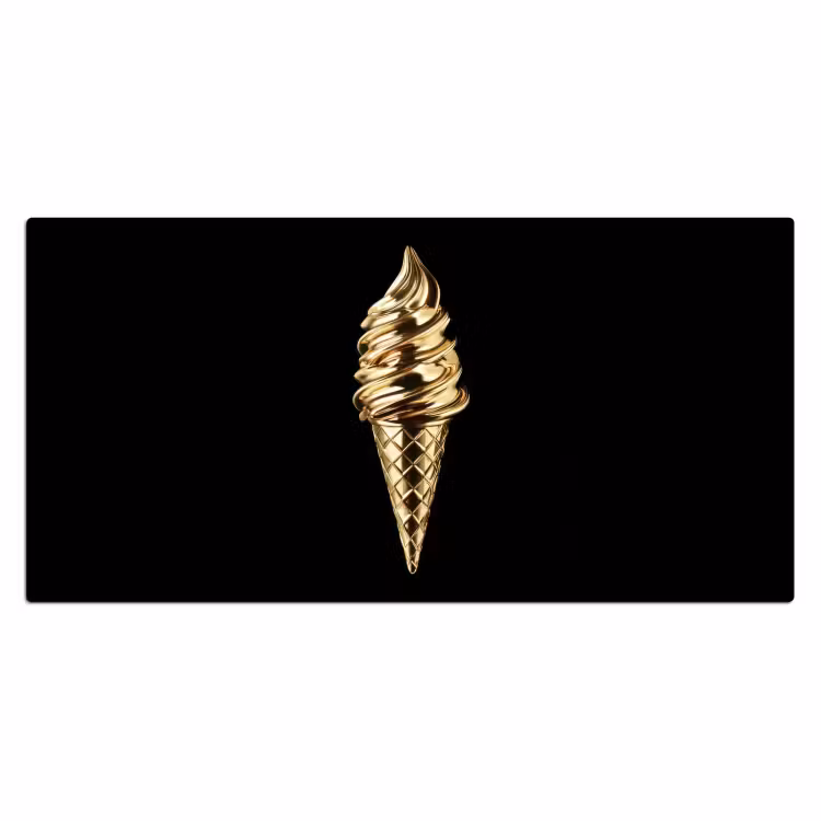 Bureau onderlegger - Ijs - Goud - Zwart - Eten — 1