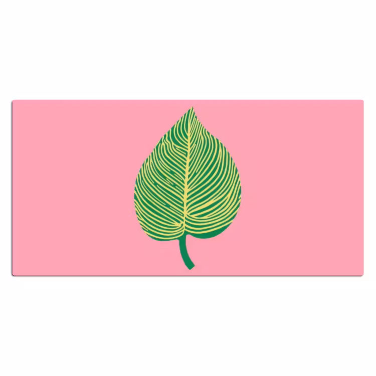 Bureau onderlegger - Illustratie - Blad - Minimalistisch - Groen — 1
