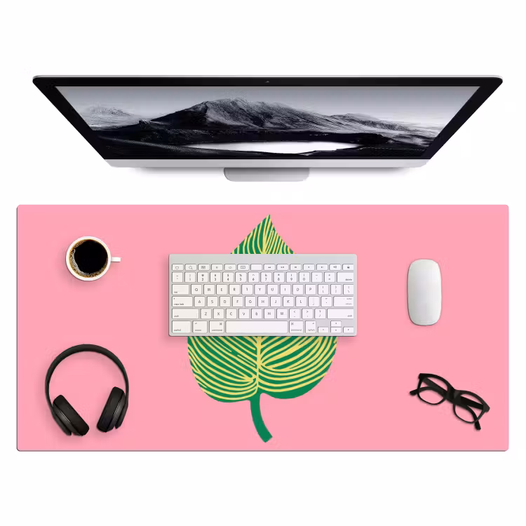 Bureau onderlegger - Illustratie - Blad - Minimalistisch - Groen — 3