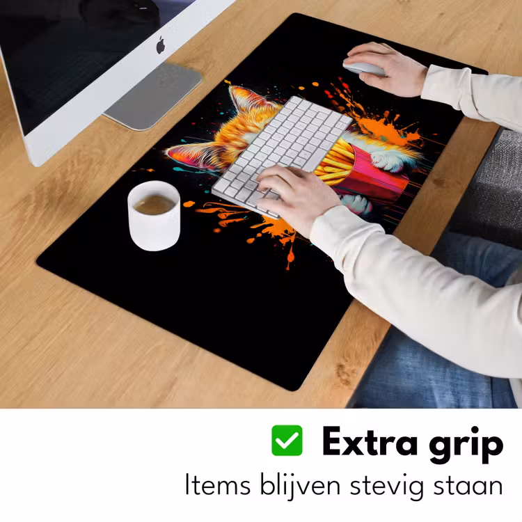 Bureau onderlegger - Kat - Eten - Patat - Graffiti - Abstract — 5