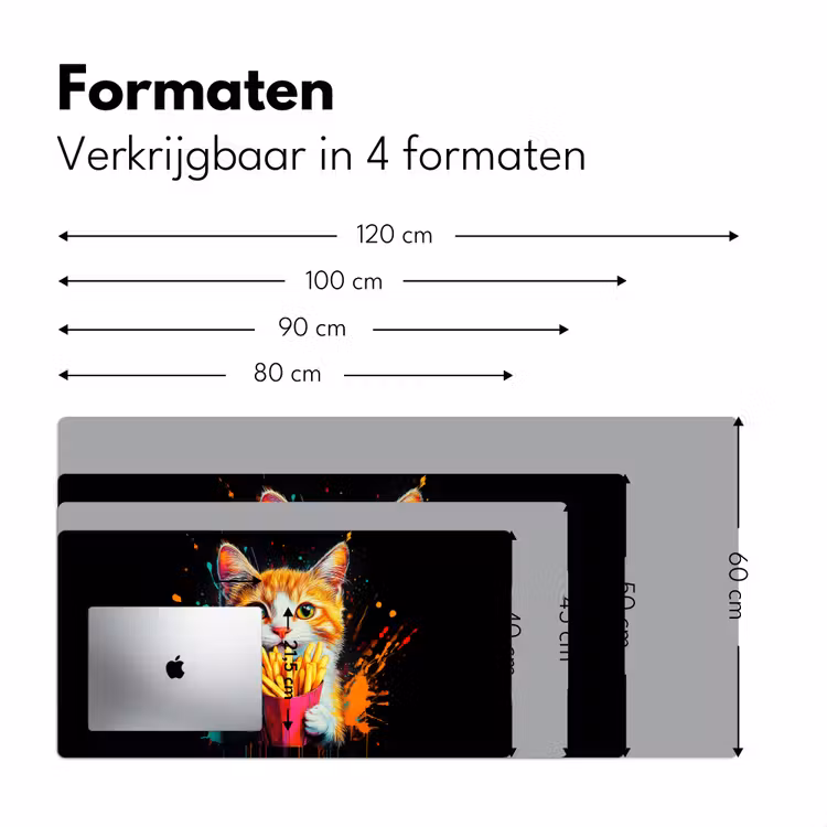 Bureau onderlegger - Kat - Eten - Patat - Graffiti - Abstract — 7