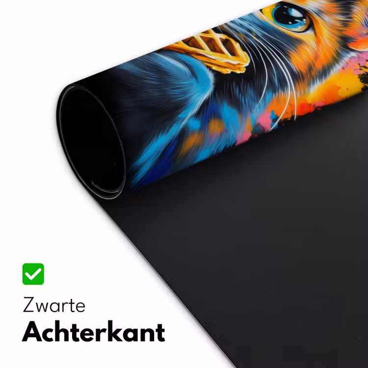 Bureau onderlegger - Kat - Graffiti - Kleurrijk - Wafel - Eten — 4