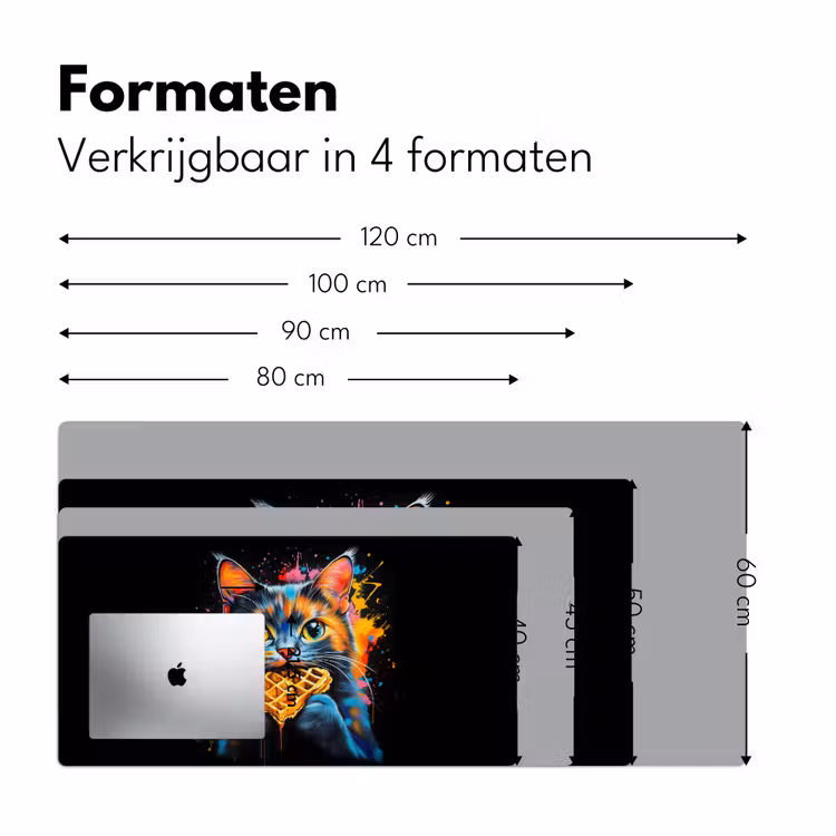 Bureau onderlegger - Kat - Graffiti - Kleurrijk - Wafel - Eten — 7
