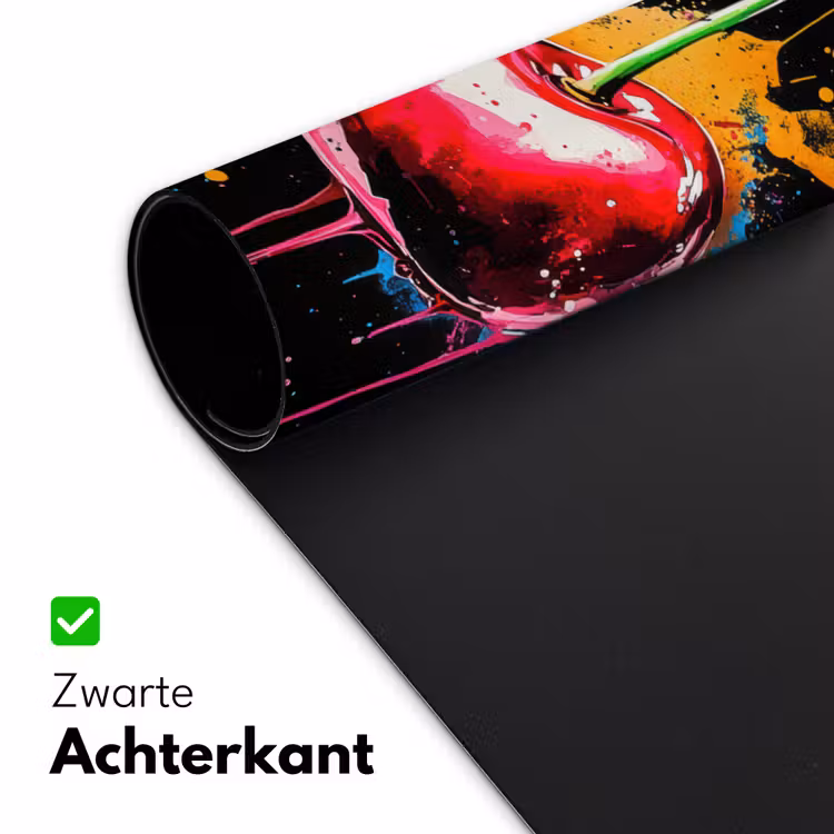 Bureau onderlegger - Kersen - Fruit - Graffiti - Verf - Abstract - Modern - Kleurrijk — 4