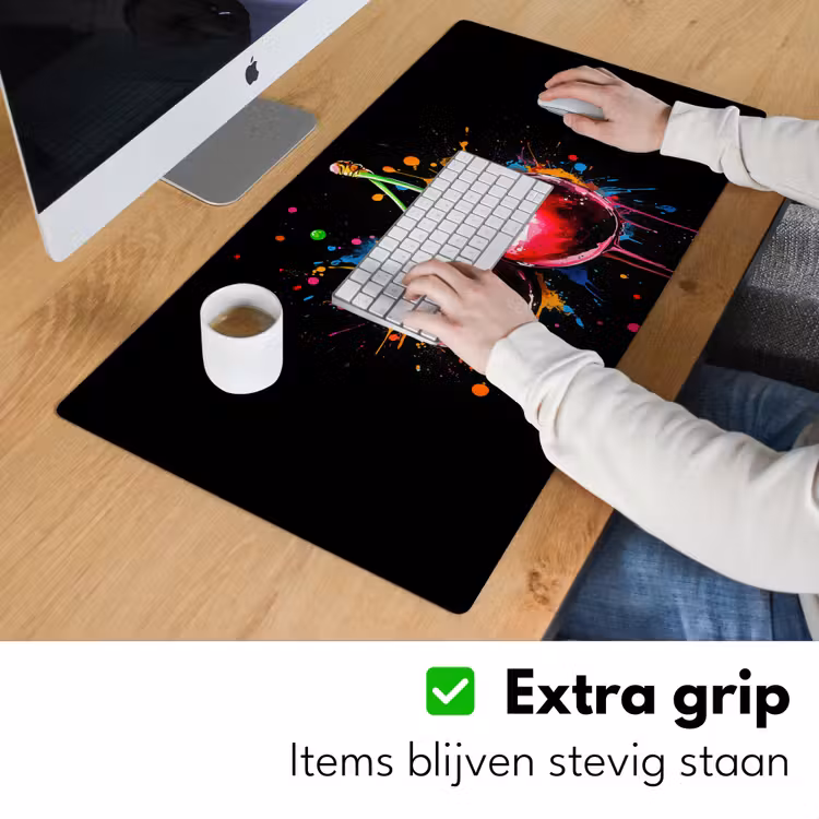 Bureau onderlegger - Kersen - Fruit - Graffiti - Verf - Abstract - Modern - Kleurrijk — 5