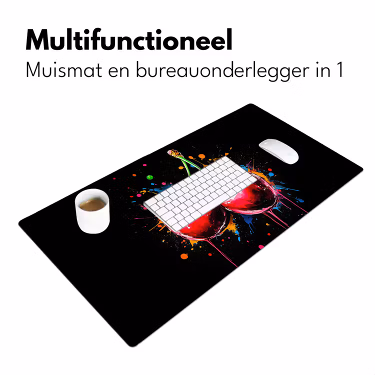 Bureau onderlegger - Kersen - Fruit - Graffiti - Verf - Abstract - Modern - Kleurrijk — 6