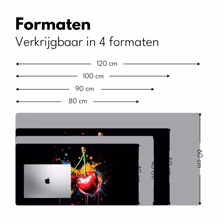 Bureau onderlegger - Kersen - Fruit - Graffiti - Verf - Abstract - Modern - Kleurrijk — 7