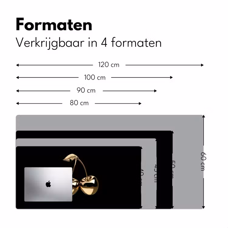 Bureau onderlegger - Kersen - Zwart - Goud - Chrome — 7