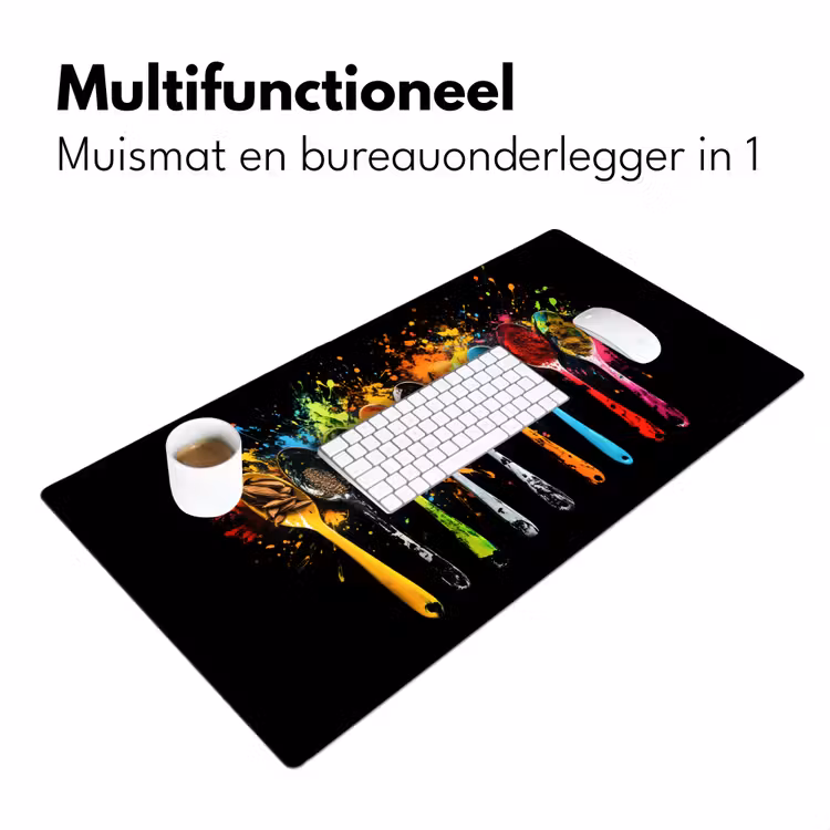 Bureau onderlegger - Lepels - Kruiden - Modern - Graffiti - Verf - Kleurrijk — 6