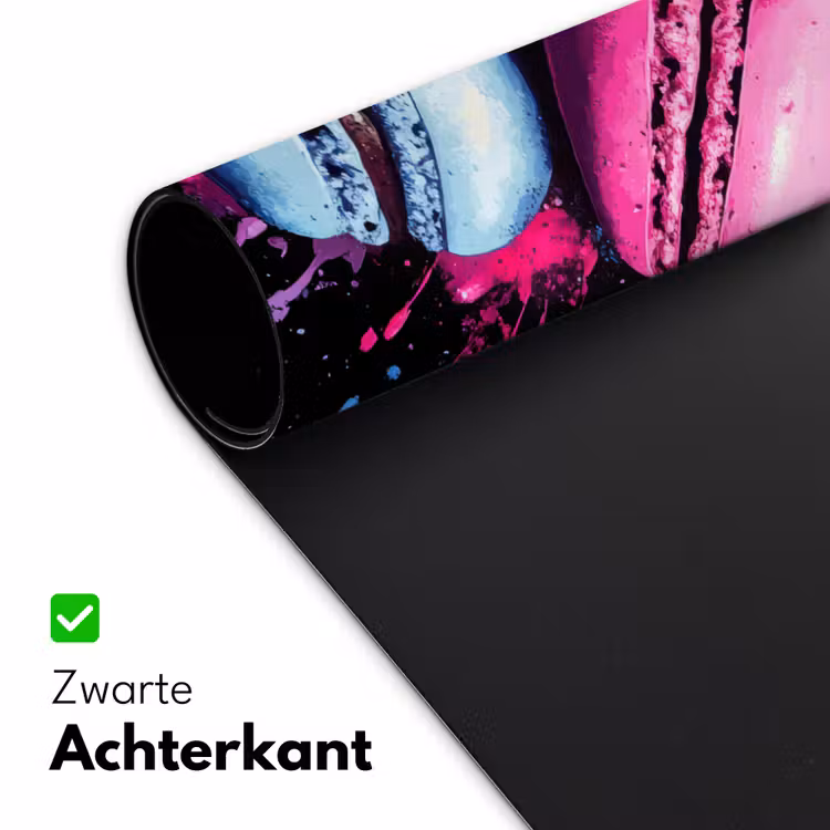 Bureau onderlegger - Macarons - Dessert - Graffiti - Kleurrijk - Roze - Blauw - Geel — 4
