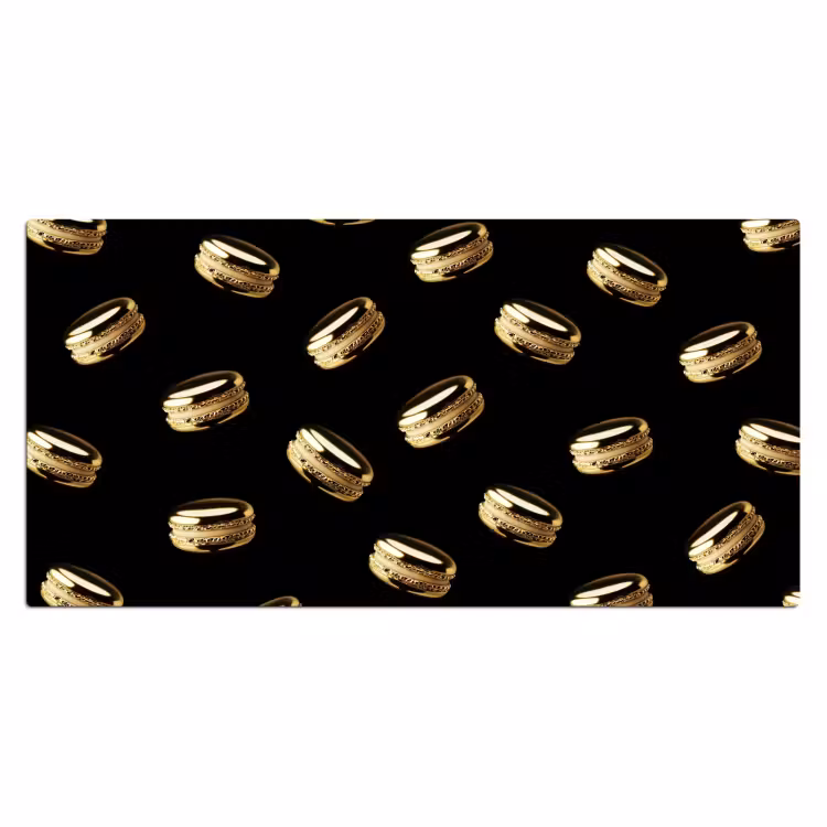 Bureau onderlegger - Macarons - Patroon - Goud - Zwart — 1