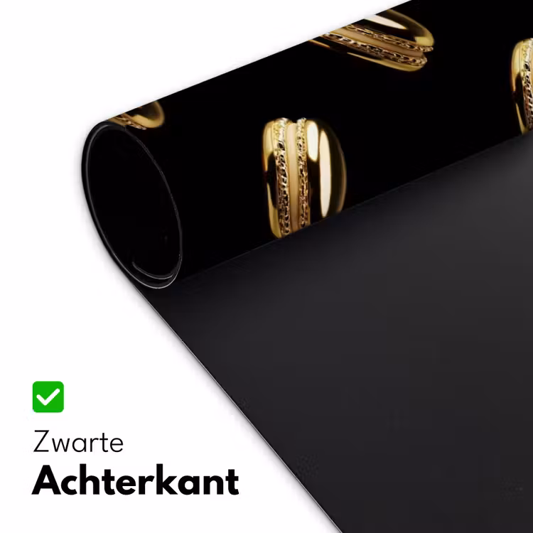 Bureau onderlegger - Macarons - Patroon - Goud - Zwart — 4