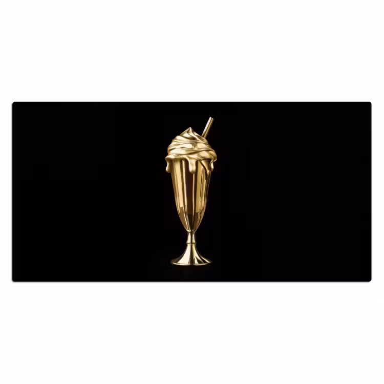 Bureau onderlegger - Milkshake - Goud - Drinken - Zwart — 1