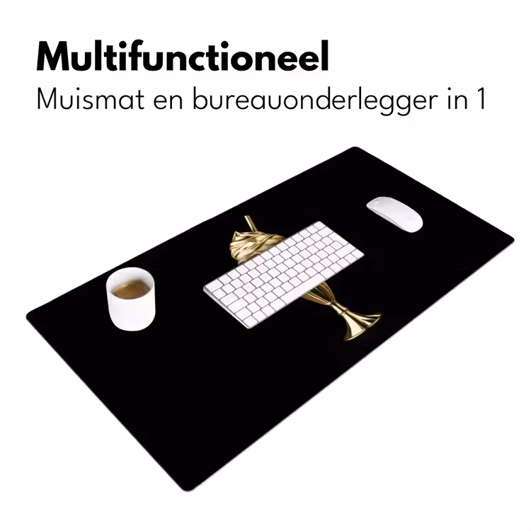 Bureau onderlegger - Milkshake - Goud - Drinken - Zwart — 6