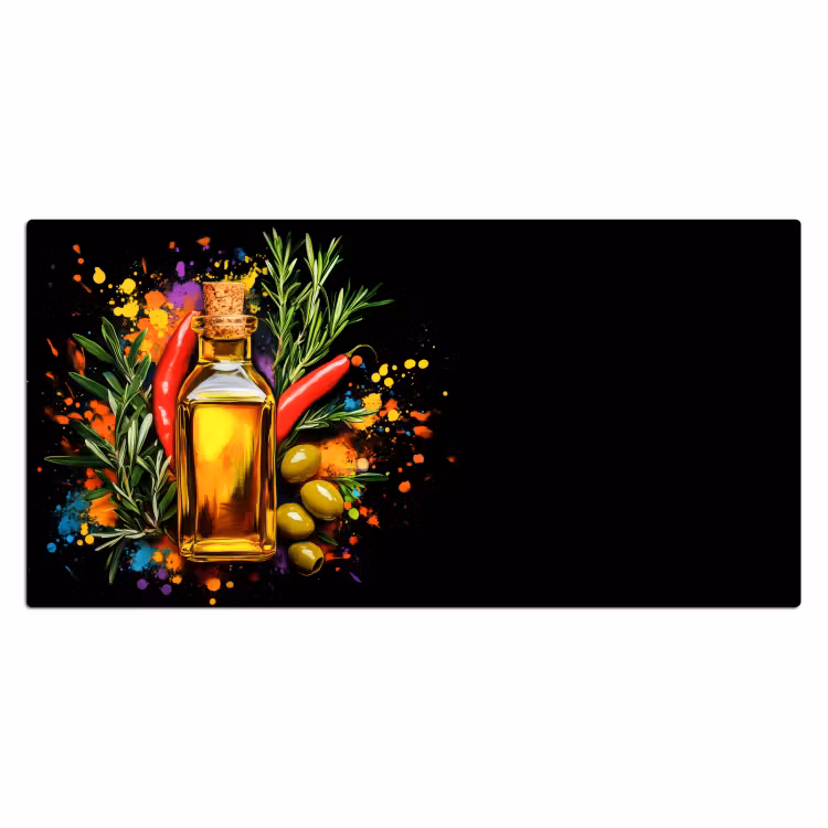 Bureau onderlegger - Olijfolie - Graffiti - Peper - Olijven - Modern — 1
