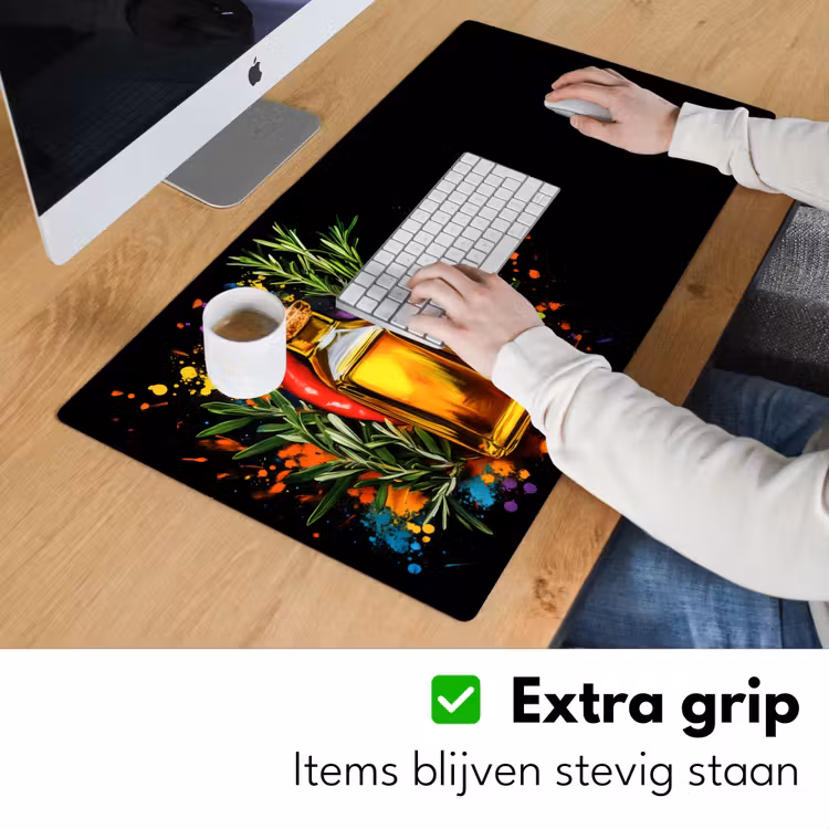 Bureau onderlegger - Olijfolie - Graffiti - Peper - Olijven - Modern — 5