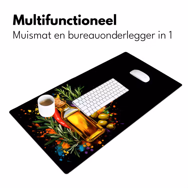 Bureau onderlegger - Olijfolie - Graffiti - Peper - Olijven - Modern — 6