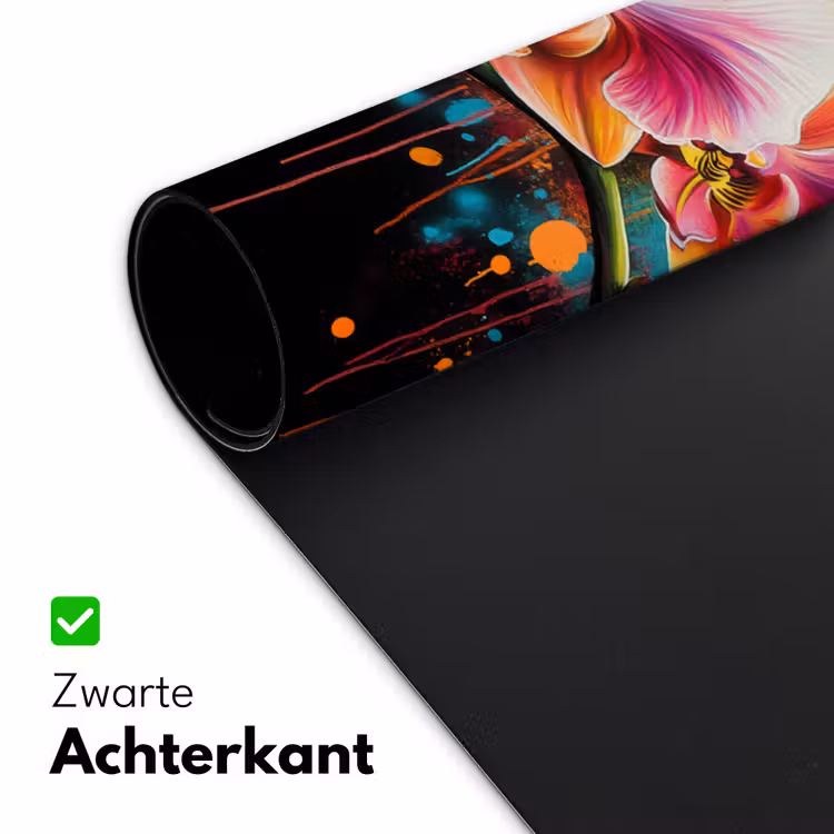 Bureau onderlegger - Orchidee - Graffiti - Kleurrijk - Bloemen - Abstract — 4