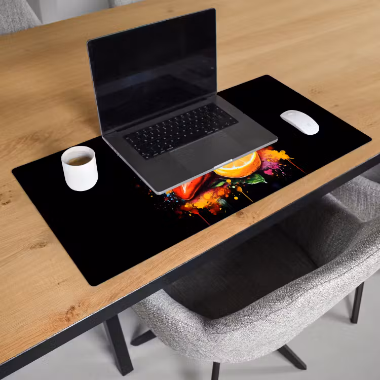 Bureau onderlegger - Paprika - Peer - Citroen - Graffiti - Verf - Abstract — 2