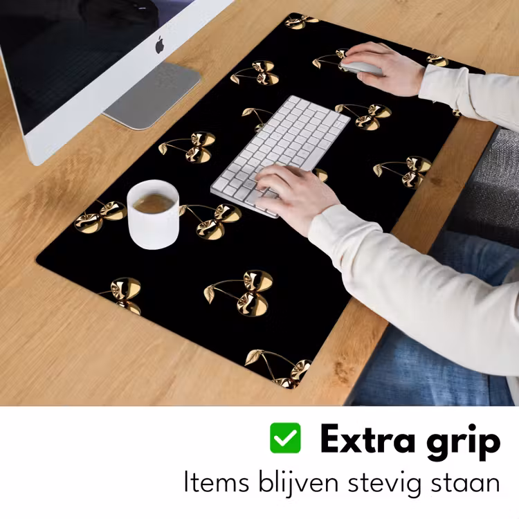 Bureau onderlegger - Patroon - Kersen - Goud - Chrome — 5