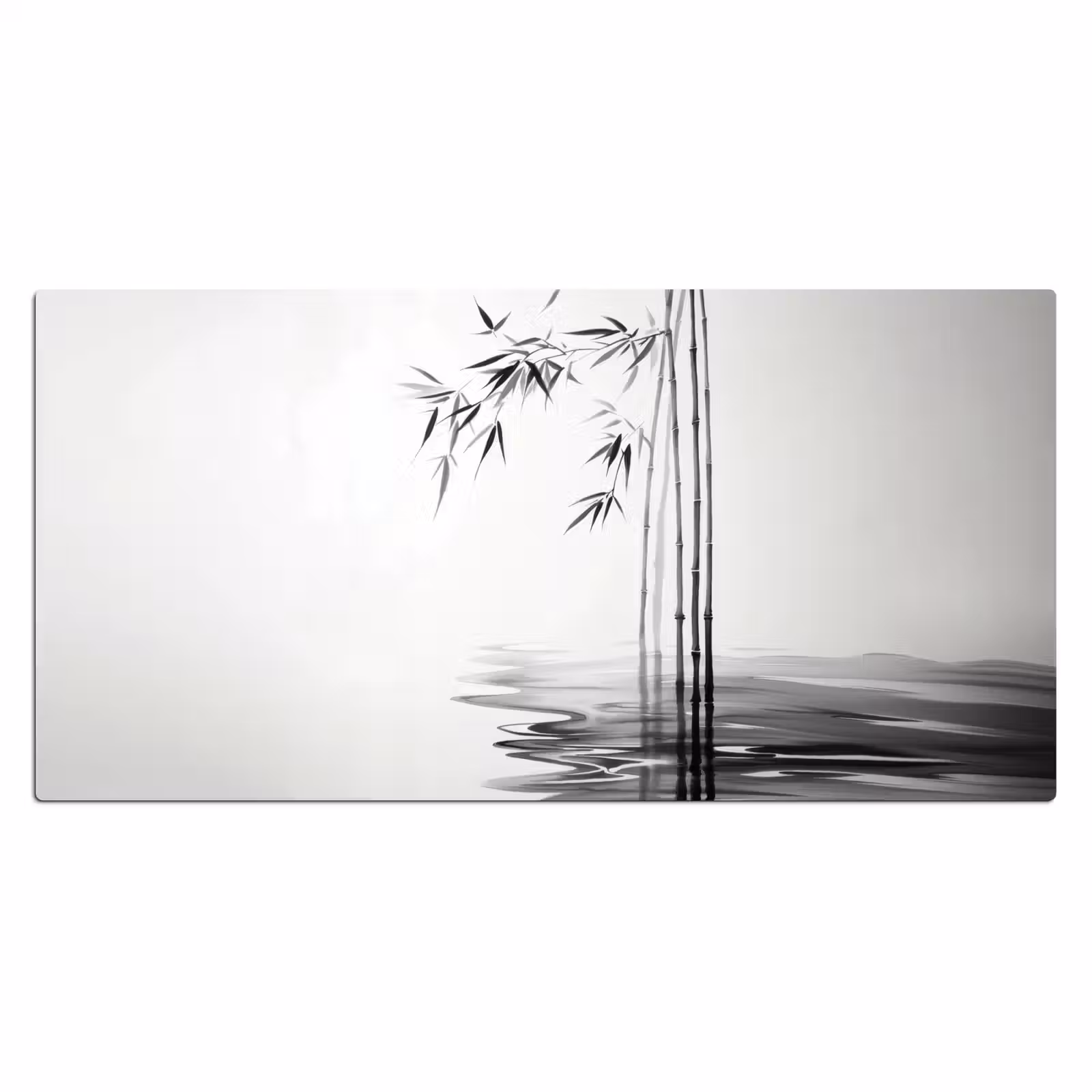 Bureau onderlegger - Bamboestammen - Water - Minimalistisch - Wit — 1