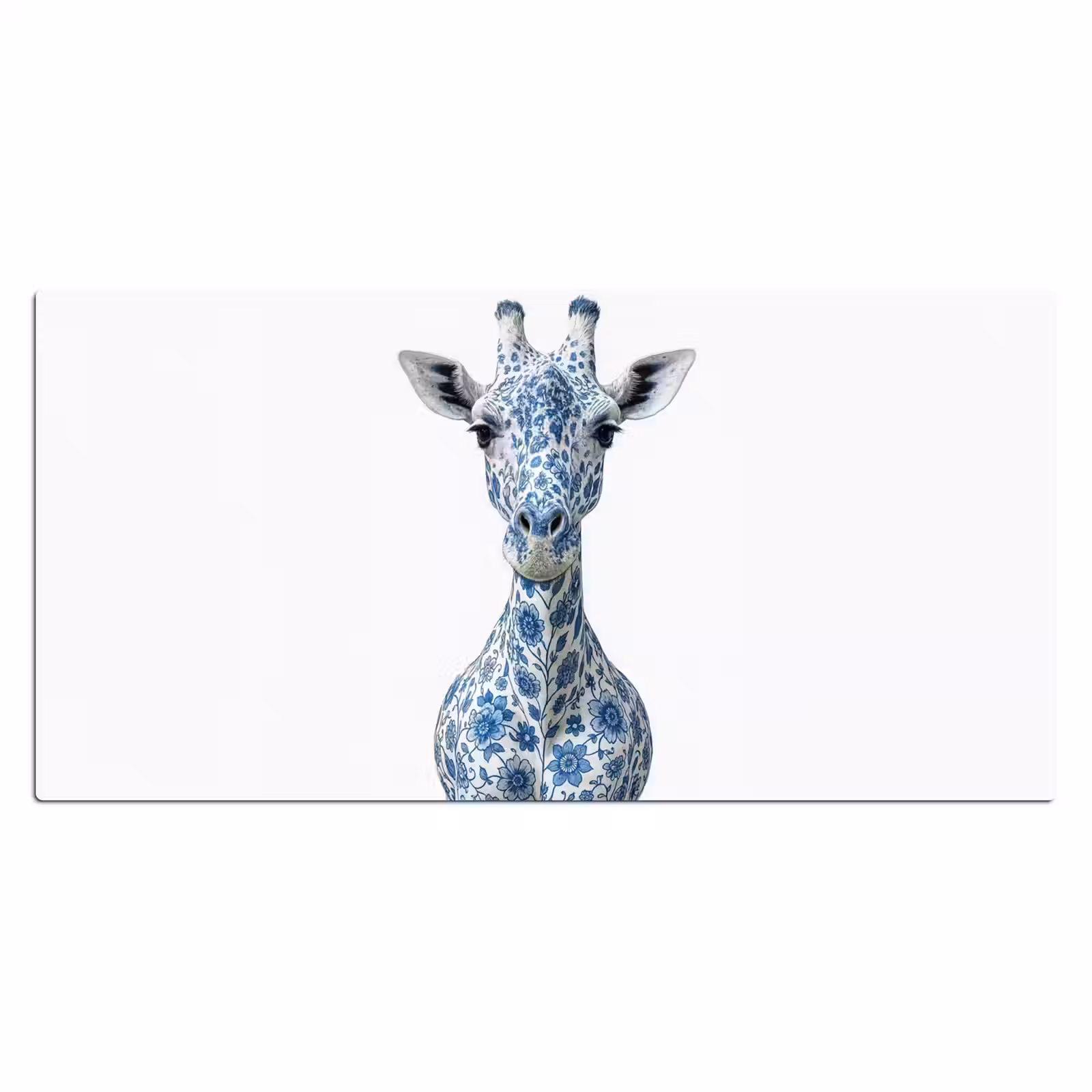 Bureau onderlegger - Giraffe - Delfts blauw - Dieren - Minimalistisch — 1