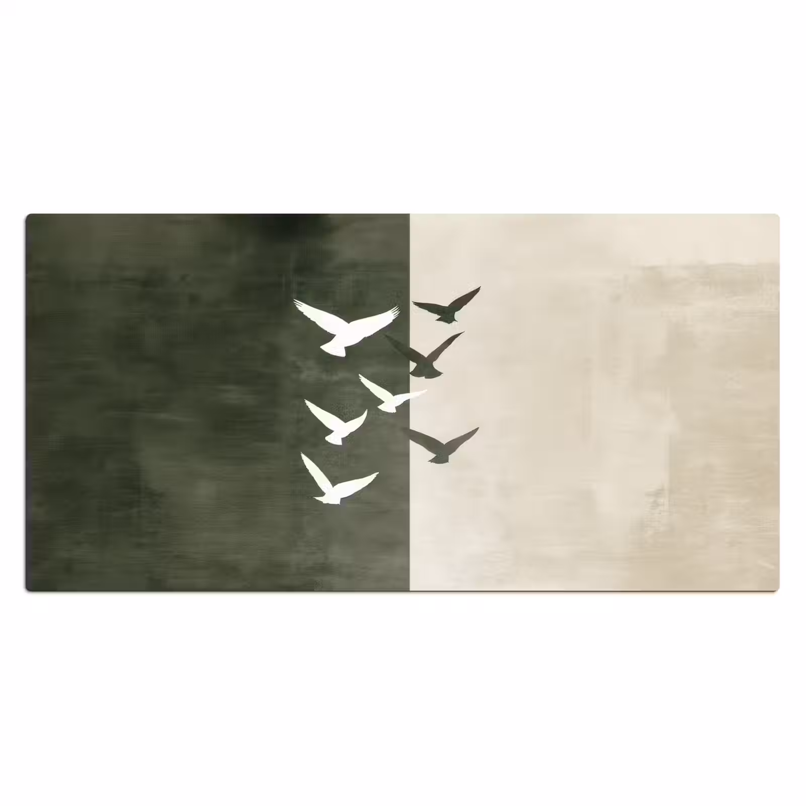 Bureau onderlegger - Japandi - Vogel - Groen — 1