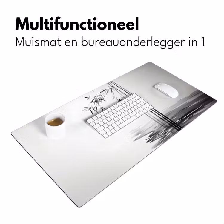 Bureau onderlegger - Bamboestammen - Water - Minimalistisch - Wit — 6
