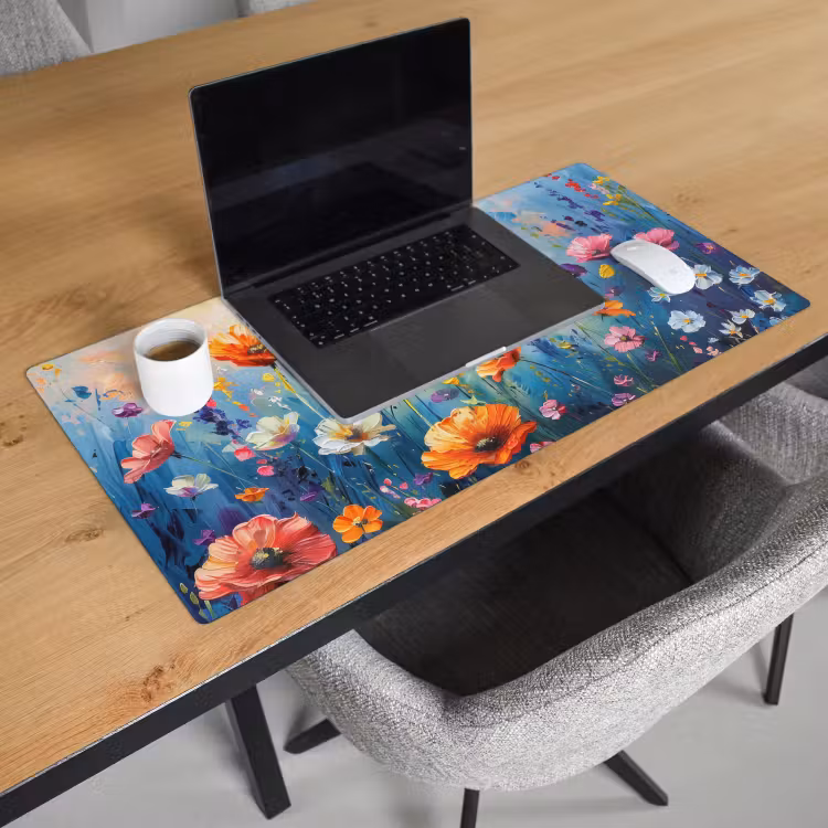 Bureau onderlegger - Bloemen - Natuur - Waterverf - Kunst — 2