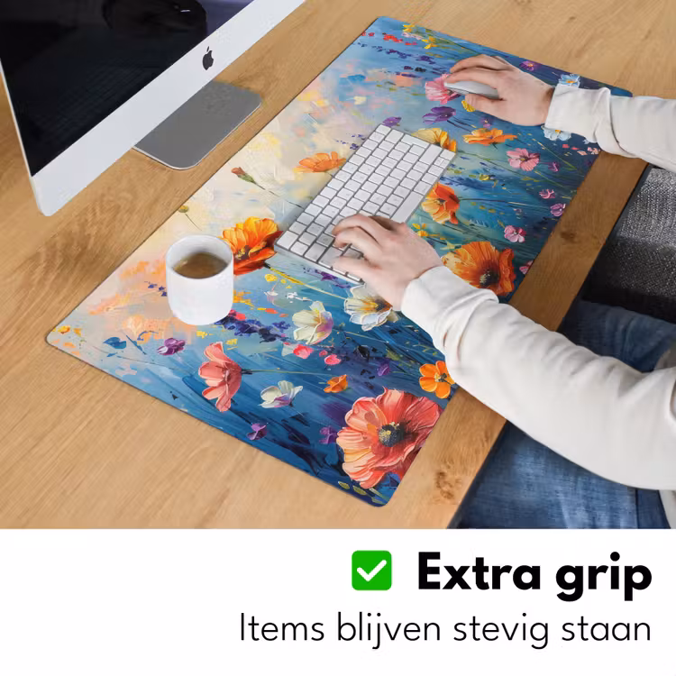 Bureau onderlegger - Bloemen - Natuur - Waterverf - Kunst — 5