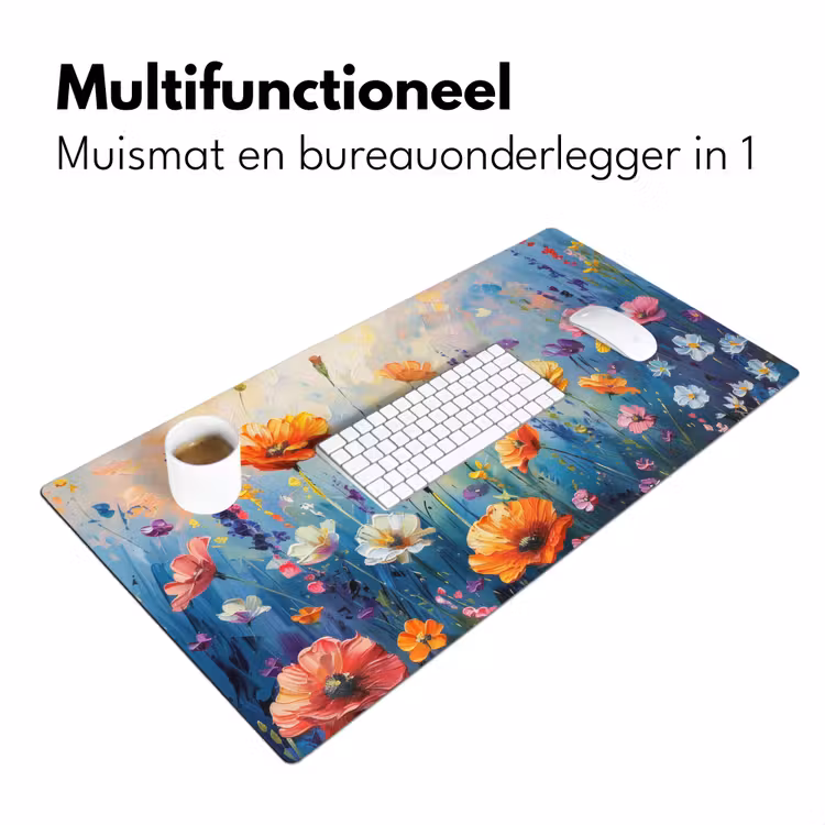 Bureau onderlegger - Bloemen - Natuur - Waterverf - Kunst — 6