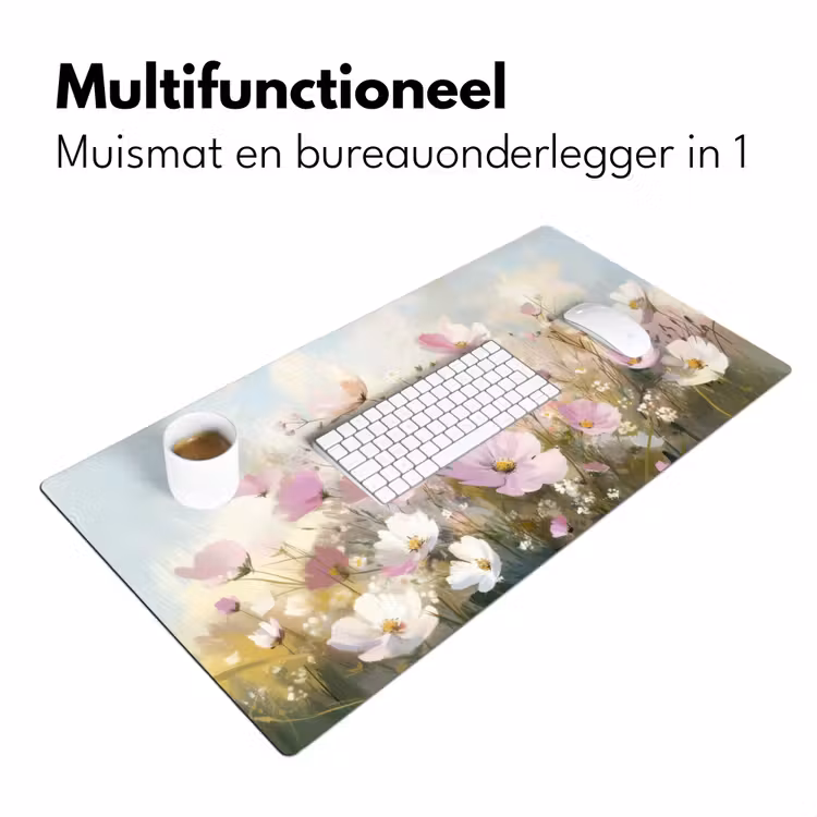 Bureau onderlegger - Bloemenveld - Lichte tinten - Geschilderd — 6