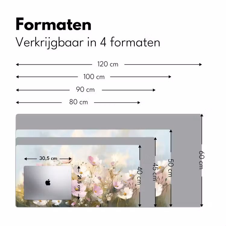 Bureau onderlegger - Bloemenveld - Lichte tinten - Geschilderd — 7