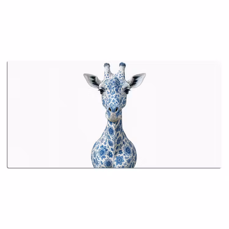 Bureau onderlegger - Giraffe - Delfts blauw - Dieren - Minimalistisch — 1